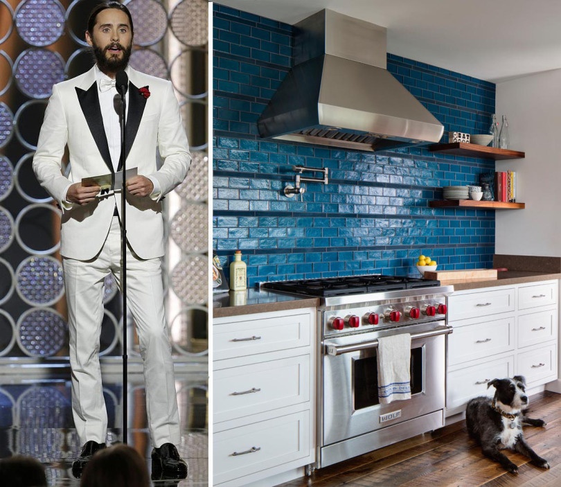 Jared Leto makes a statement in his white tux, and so why not bring that bold statement home? Shown in the Kitchen Bold Bondi in 2.5"x5" field and 1.25" x 10" Field.