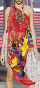 Bright floral patterns to create drama and femininity. 